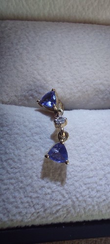9ct yellow gold tanzanite - yellow,