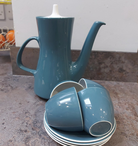 Poole pottery blue moon - moon, teal