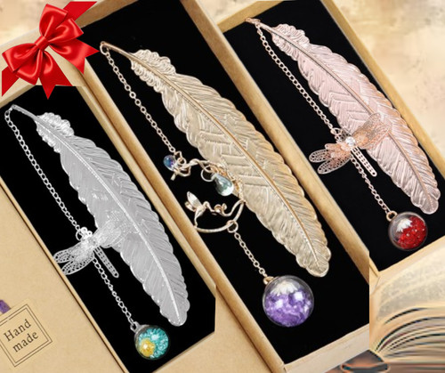Bookmark feather metal - bookmark,