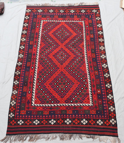 Afghan turkmen wool kilim - turkmen,