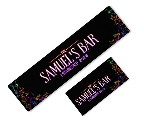 Personalised bar runner with - personalised,