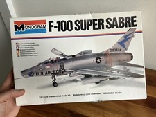 Vintage 1970s 1/48 Scale MONOGRAM Model Aeroplane Kit - US F-100 Super Sabre Jet
