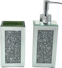 Silver Crystal Mirror Glass