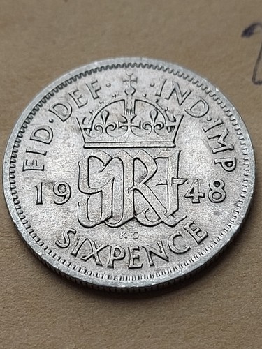 1948 king george sixpence - 1948,