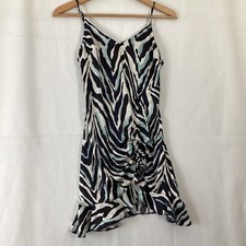 Topshop Petite Womens Multicolour Tiger Stripes Evening Dress Size 4 