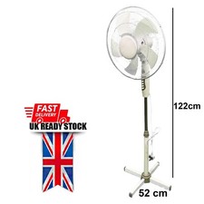Standing Fan 16 Inch Electric With Adjustable Speed and Height 3 Pin UK Plug