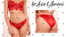 FOR LOVE & LEMONS FAYE CHEEKY PANTY AMORE CREAMSICLE RUE LACE ROSIE LOU RUFFLE L