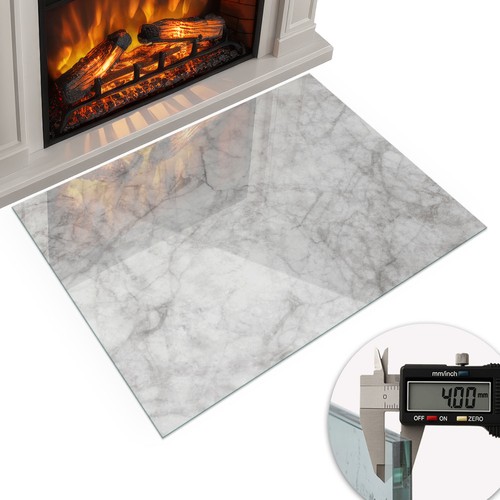 Clear glass fireplace - fireplace, hearth
