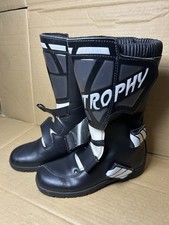 Trophy by Vendramini Black Leather Motorcycle Boots UK5/ EU38 Made in Italy