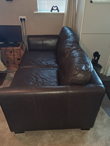 Next brown leather seater - brown,