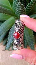 Dreadlock German Silver Cuff Dread Beads with Natural Carnelian Crystal Stone Uk