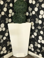 Tall White Planter Garden