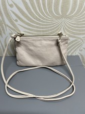 Leather beige crossbody bag