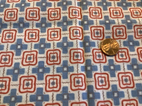 Vintage feedsack fabric red - vintage,