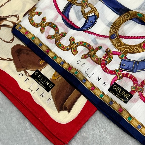 Celine vintage cotton scarf - celine,