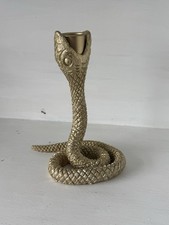Snake Candle Stick Holder Ornament Statue Figurine Gold Decor 12cm