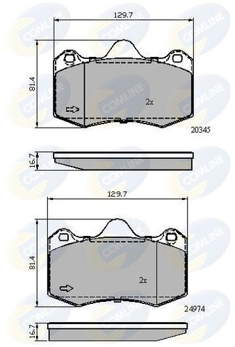 Brake pad set front rear - pad,