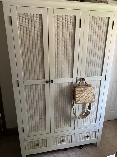 Vintage wicker wardrobe - vintage, door