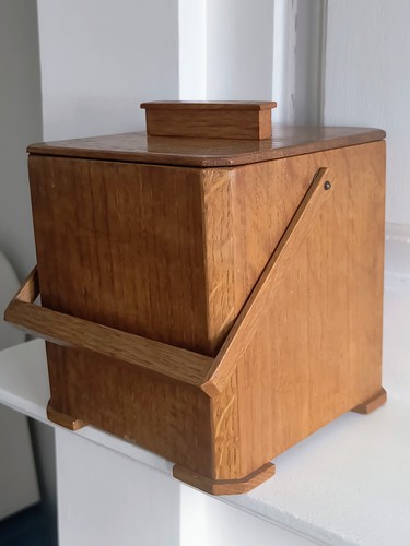 Vintage antique tea caddy oak - vintage,