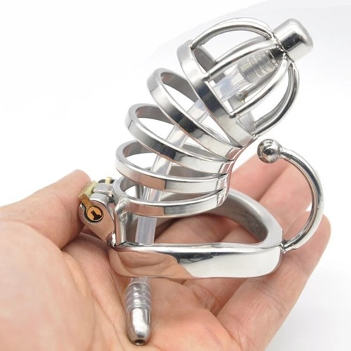 Stainless steel male chastity - steel,