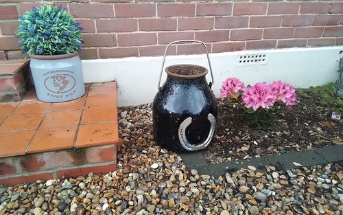 Vintage steel milk churn - steel,