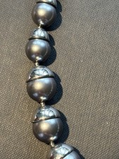 Laura Ashley Grey Faux Pearl Acorn Modernist Beaded Statement Necklace