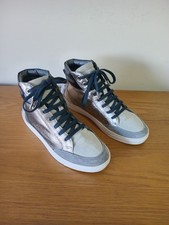 Next Signature High Top Trainers Sneakers Women's Size 4 Metallic Gold/Grey NWT