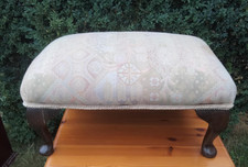 Vintage fabric top footstool