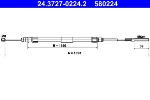 Parking brake cable ate fits - brake,