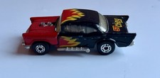 Vintage 1979 Matchbox Superfast ‘57 Chevy Red and Black Flames Hood Lifts Loose