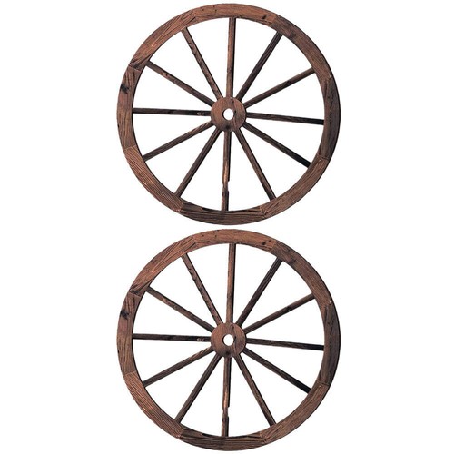Wooden wagon wheel - 2x,