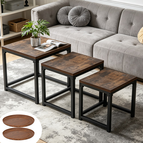 Rustic nesting coffee table - coffee,