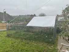 Galvanized Steel Walk In Chicken Run Extra Large Chicken Coop w/ Cover 8x4 meter
