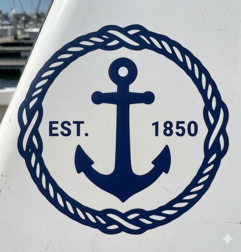 Anchor est 1850 vinyl - est., decal
