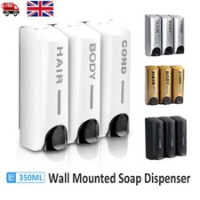 Soap Dispenser Wall Mounted Liquid Bathroom Hand Soap Shower Gel Shampoo New UK