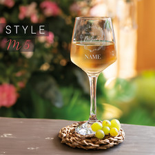Personalised White Wine Glass White Wine Mothers Day Gift for Mom Mum Nan Mother
