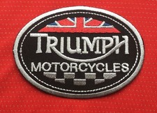 Triumph motorcycles British biker flag Union Jack bike badge iron on patch
