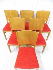 6 Restaurant Bistro Dining chairs beech finish frames new upholstered seats