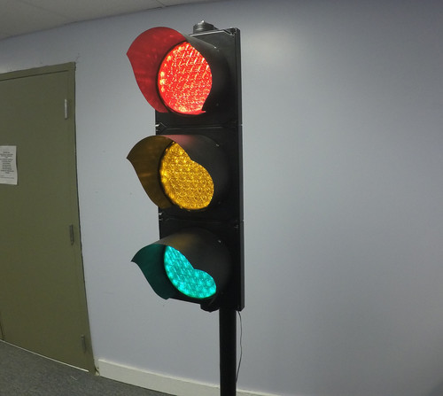 Black led traffic signal - black,