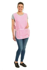 Ladies Carol Gingham Checked Tabard Cleaning Work Overall Apron (lot) All Sizes