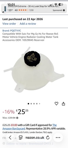 Radiator expansion tank - for, mg