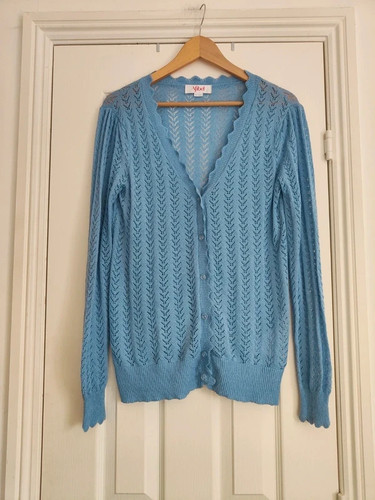 Vintage blue pointelle - vintage, knit