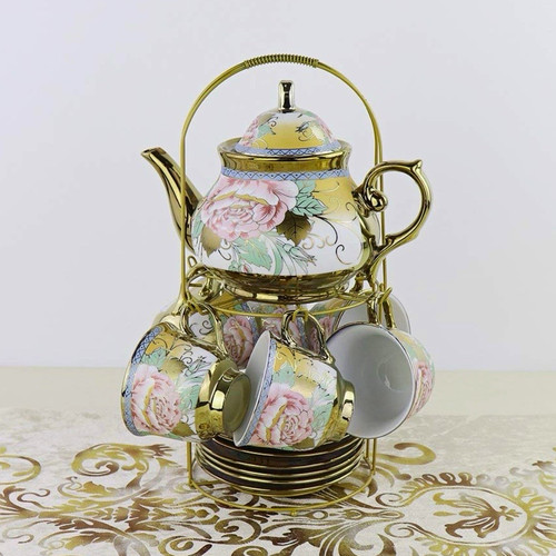 Floral ceramic tea - floral, 6oz
