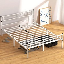 Heavy Duty Bed Frames with Headboard and Footboard, 3/4.6/5FT Metal Platform