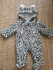 Leopardprint Pram Suit - 0-3 Month Newborn