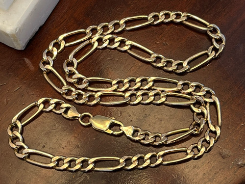 9ct gold 57g vintage figaro - 9ct,