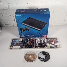 Sony PlayStation PS3 Super Slim 12GB Console Bundle Boxed W Controller & 5x Game