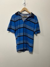 Men's Blue Harbour Regular Fit Blue Stripe Polo Shirt - Medium