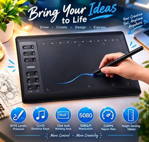 10x6 graphics drawing tablet - drawing,