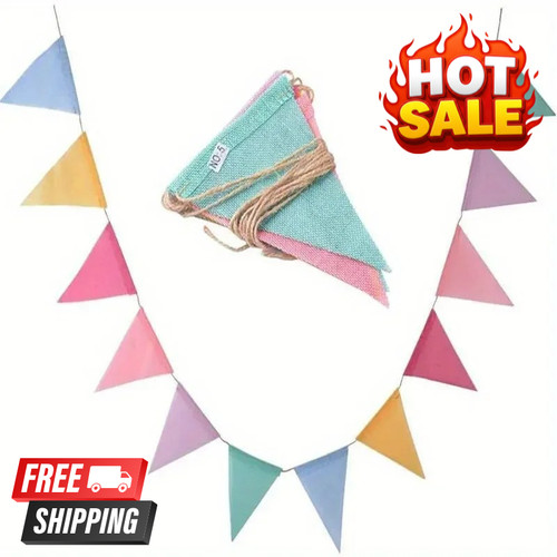 Triangle flags bunting - 4m,